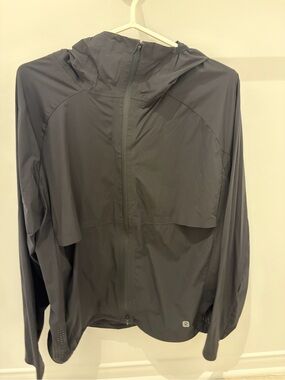 Simons Black Hooded Windbreaker